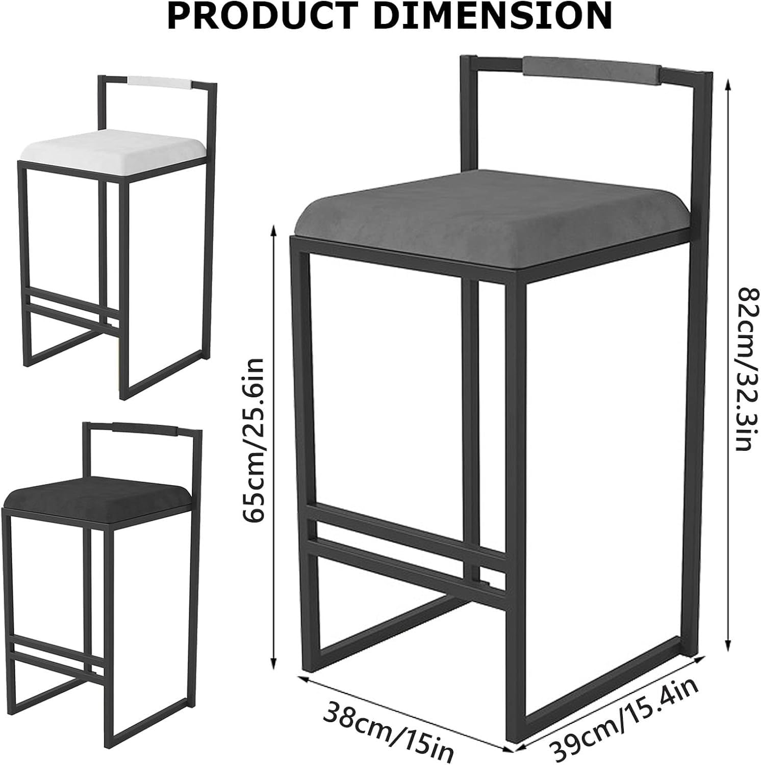 DUANZEYUQA バースツール 工業用カウンターハイトスツール 木製
